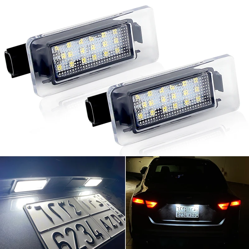 

2 шт., светодиодные лампы для подсветки номерного знака Nissan сирена C27 Altima Suzuki Landy Dacia Duster 2017 2018 2019 2020 2021