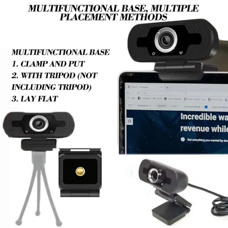 

USB 1080P HD Auto Focus Camera Video Call Available Pro Streaming Webcam with Mic Widescreen Computer Camera for Conferencing