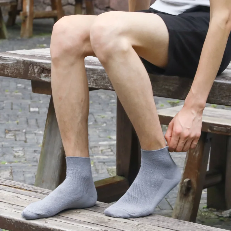 

2 пары, новинка, мужские носки для отдыха, сетчатые, удобные, Осенние, дезодорирующие, дышащие, короткие, однотонные, хлопковые носки, подарки ...