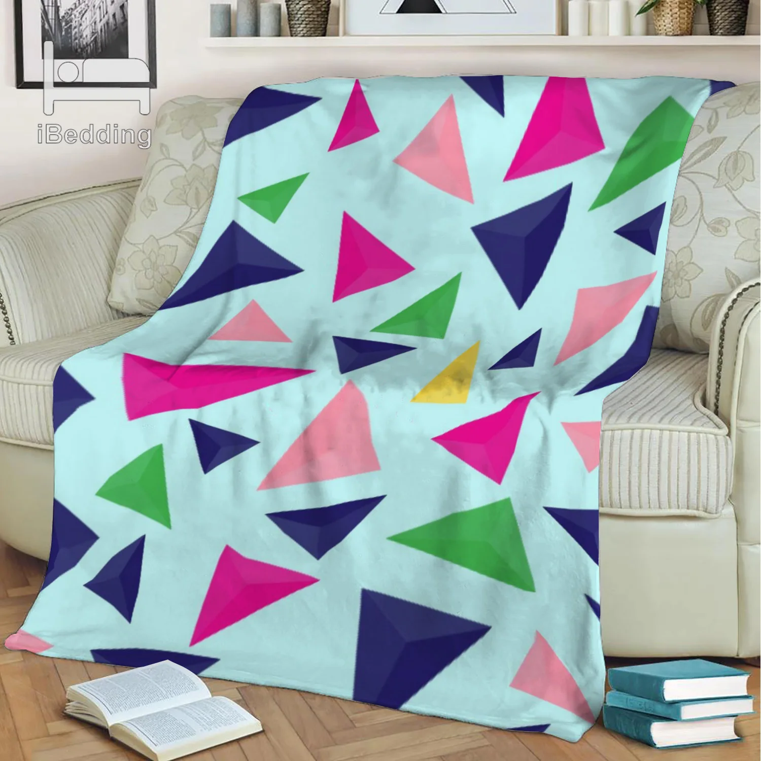 

Bunte Geometrische Flanell Decke druckt edredones Decke para sofá Bett Weiche WAME Druck auf Nachfrage, envío directo