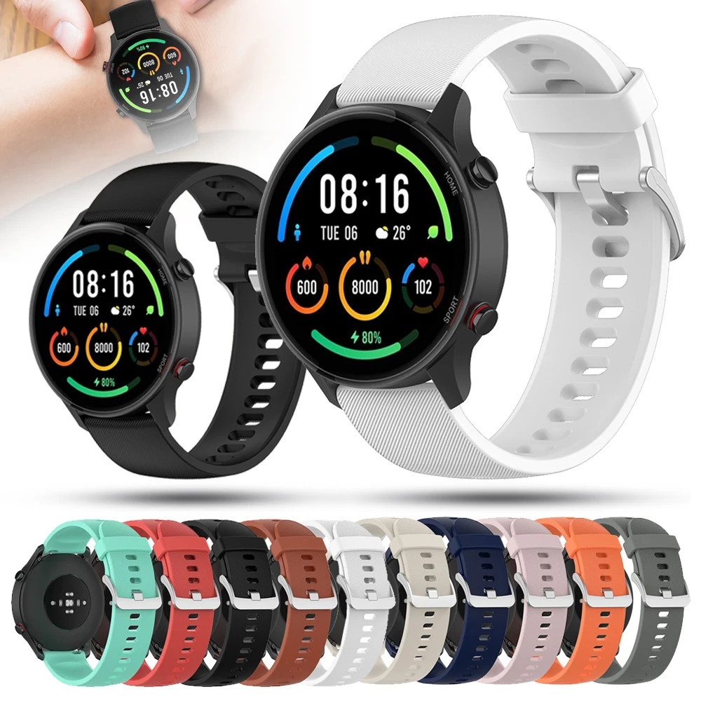 

Ремешок силиконовый для Xiaomi Watch, цветной сменный спортивный браслет для смарт-часов, 22 мм, для HUAWEI GT2 Pro/Amazfit GTR 47 мм
