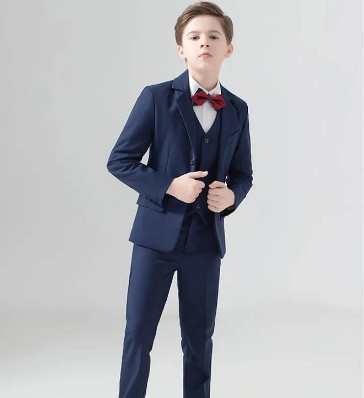 Flower Boys Suit for Weddings Kids Prom Party Tuxedo Formal Blazer Children's Day Pinao Performance Costume school uniform 2-16T | Детская