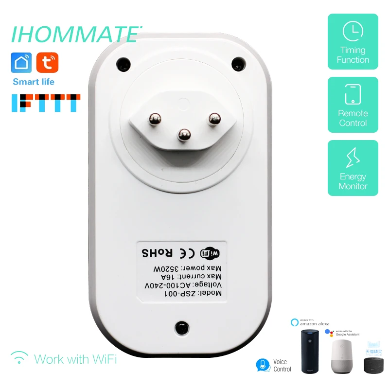 16A Smart Wifi Swiss Plug Switzerland розетка Голосовое управление работает с Google Home Alexa IFTTT Tuya life