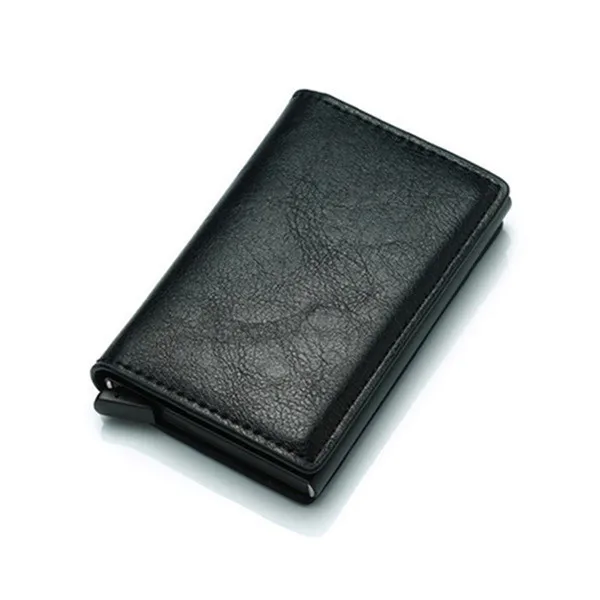 Black 9810 BISI GORO, высококачественный мужской кошелек, сумка для денег, мини кошелек, винтажный, автоматический, алюминиевый, Rfid, кошелек для карт, маленький, тонкий, Умный кошелек - Цвет: Black 9810