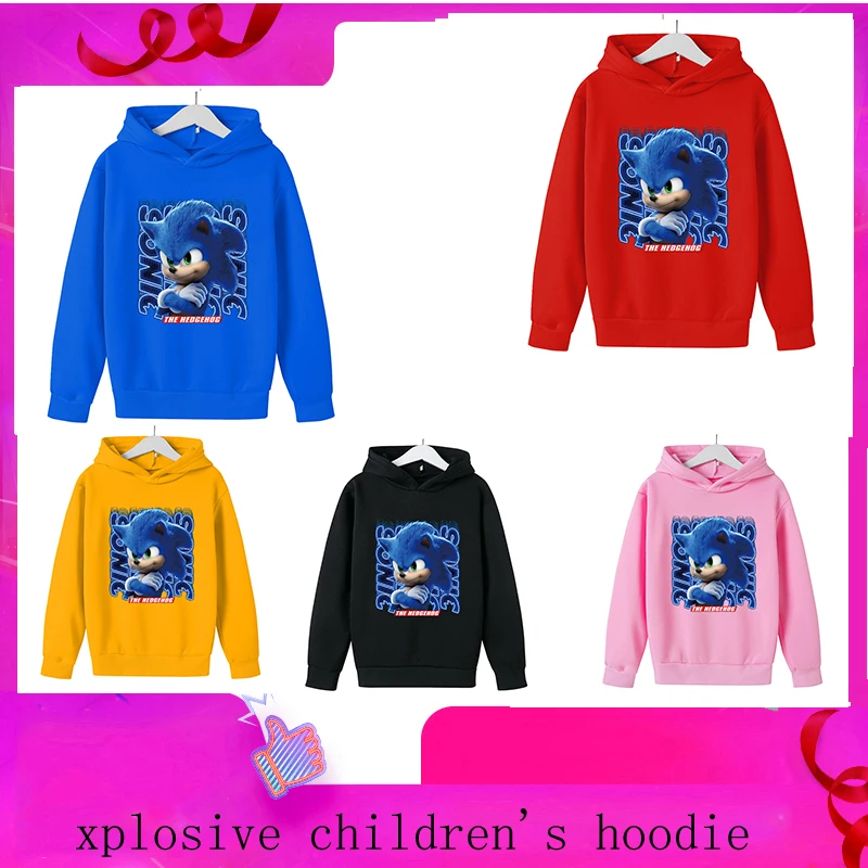 

Thenew spring fashion game sonics cotton sweatshirt teenagers and children Harajuku hoodie anime clothing boys and girlsclothing