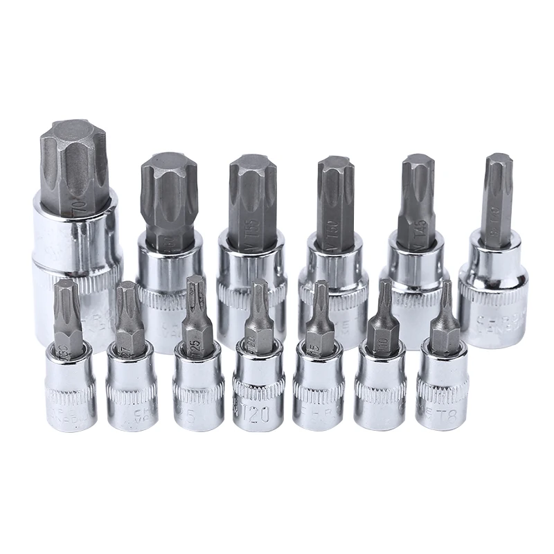 Набор торцевых головок для ручных инструментов с чехлом 13 шт. 1/4 дюйма 3/8 1/2 |