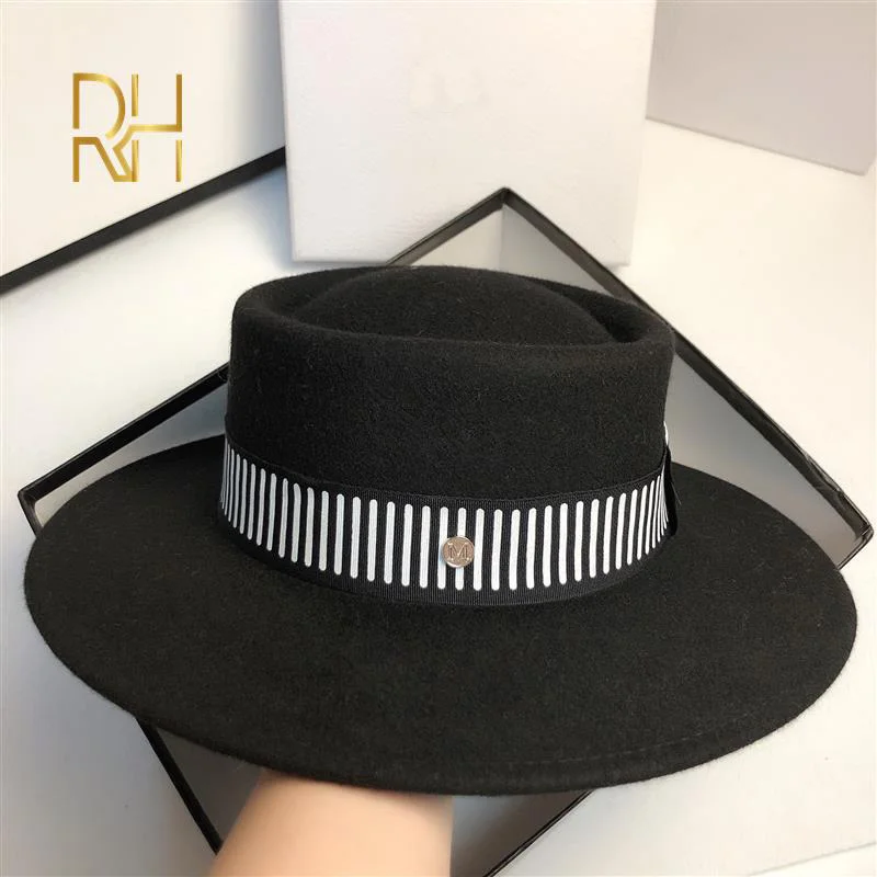 Церковные зимние шляпы для женщин Панама шапка мягкая винтажная полосатая лента