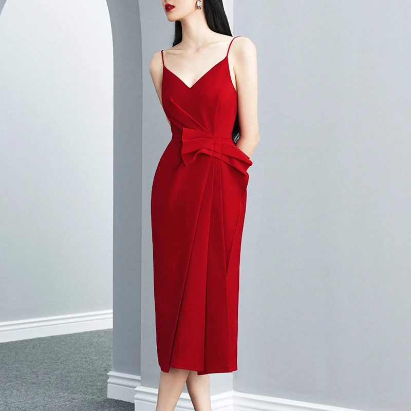 Женское Плиссированное Платье-миди Max Spri красное вечерние тное вечернее платье с