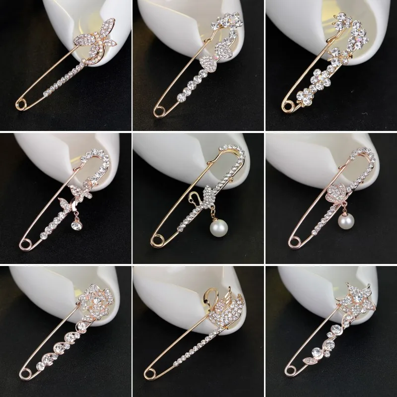 Элегантная булавка булавки для хиджаба сплав павлин лебедь Бабочка животное