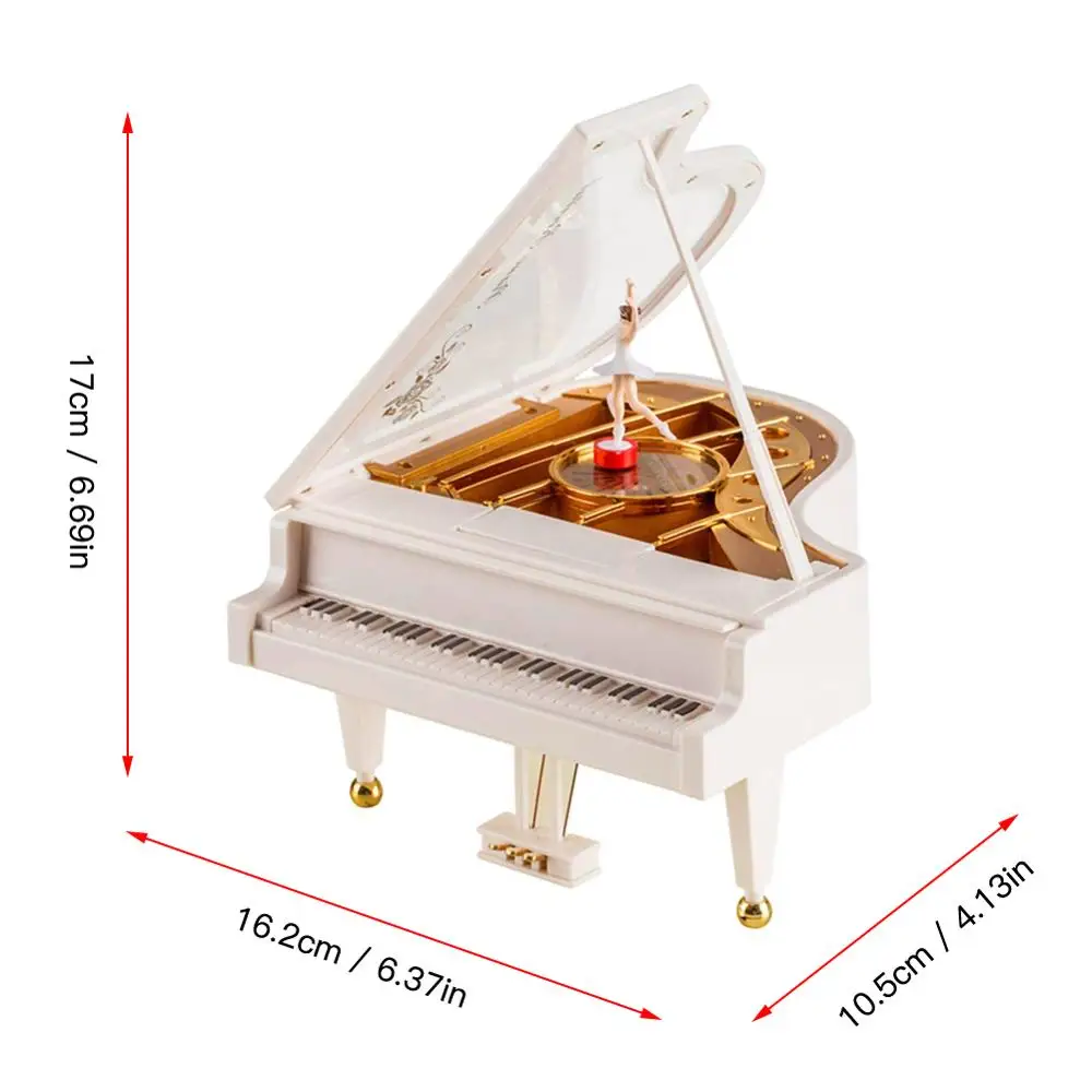

Lovely Mechanical Classical Ballerina Dancing Girl Dancing On The Piano Music Box For Valentine's Day Gift