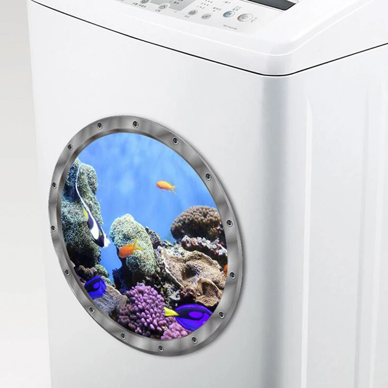 Наклейки на стену и дверь с изображением рыбы океана наклейки для стиральной