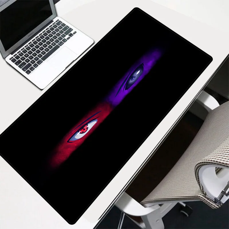 

UchihaSasuke Anime Mouse Pad LED RGB Gaming Accessories Desktop Pads Smooth Durable Professional Colorful Mice Mat