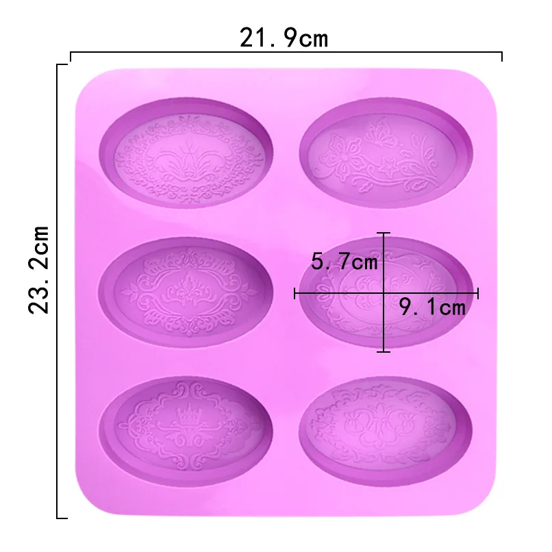 

6 Cavity Resin Silicone Soap Mold Handmade Soap Making Craft for Home Bathroom Rectangle Oval Soap DIY Mold