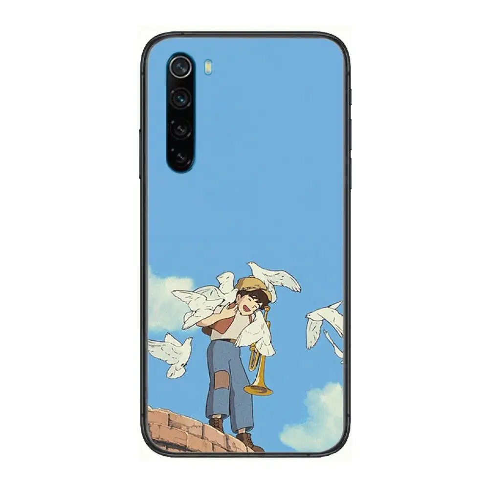

laputa castle in the sky cartoon Phone Case For XiaoMi Redmi Note 9S 8 7 6 5 A Pro T Y1 Anime Black Cover Silicone Back Prett