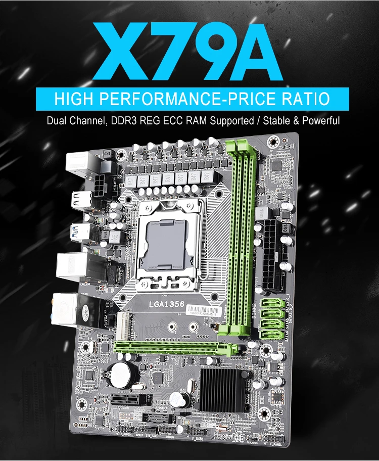 Kllisre X9A LGA 1356 материнская плата поддерживает серверную память REG ECC и процессор LGA1356 xeon E5