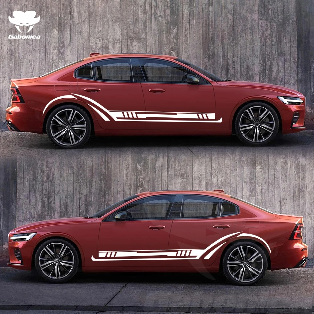 Новинка 2 шт. автомобильные полосы боковые наклейки для Audi VW Ford BMW Benz Renault