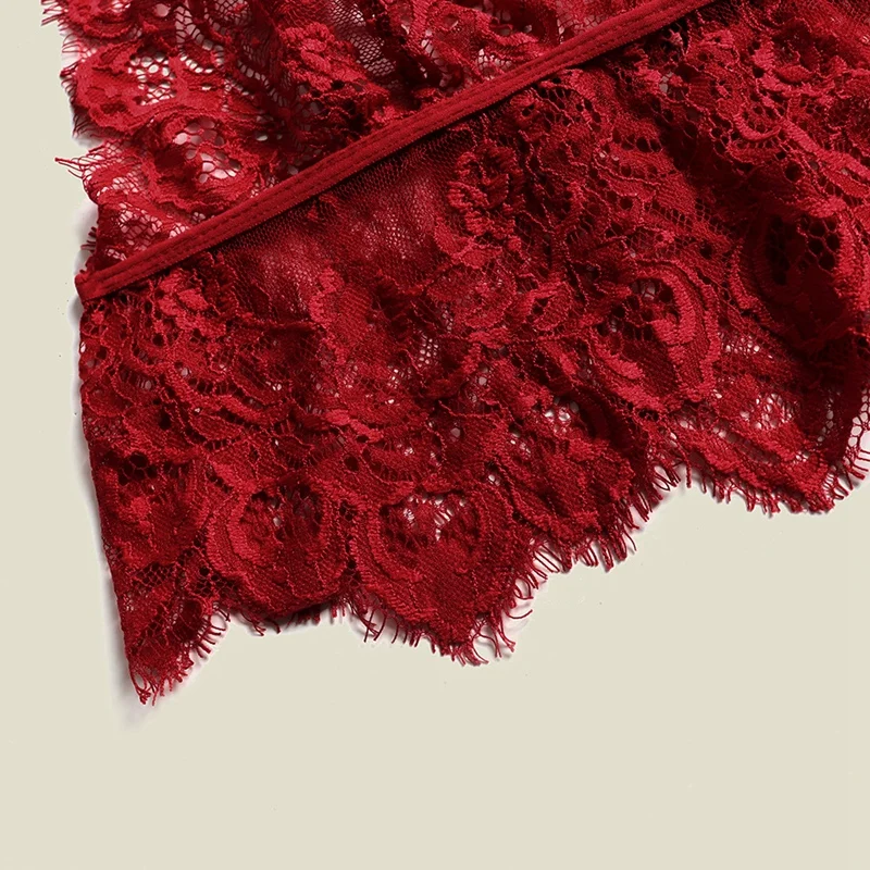 Кружевные пояса для чулок из 3 предметов сексуальное нижнее белье красная пижама