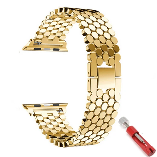 Ремешок для apple watch band 4 5 iwatch 44 мм 40 мм ремешок 42 мм 38 мм apple watch 5 4 3 2 1 аксессуары браслет из нержавеющей стали correa - Цвет ремешка: gold