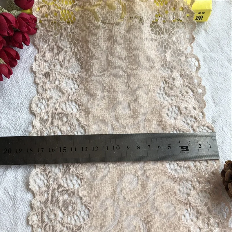 18 см светло-желтая эластичная Цветочная кружевная лента с узором материалы для