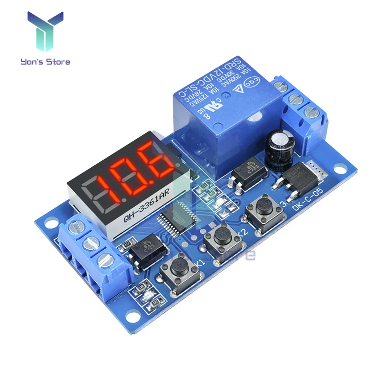 DC 12V LED Digital Time Delay Relay Module PCB Board Timing Control Programmable Timer Switch Trigger Cycle with Shell | Обустройство