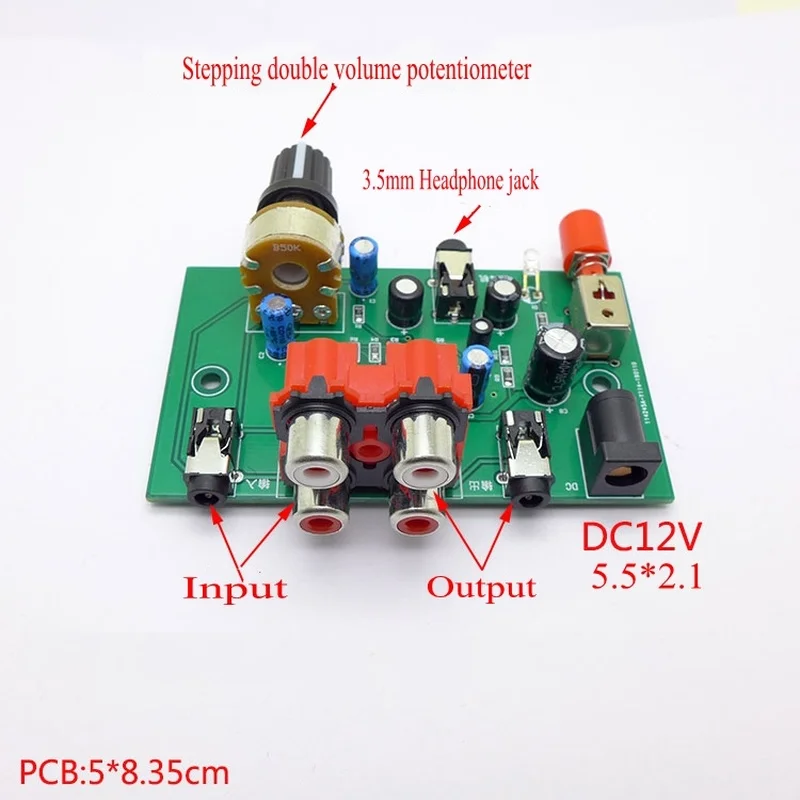 Усилитель наушников усилитель стерео аудио сигнал NE5532 20 дБ RCA 3 5 мм регулятор