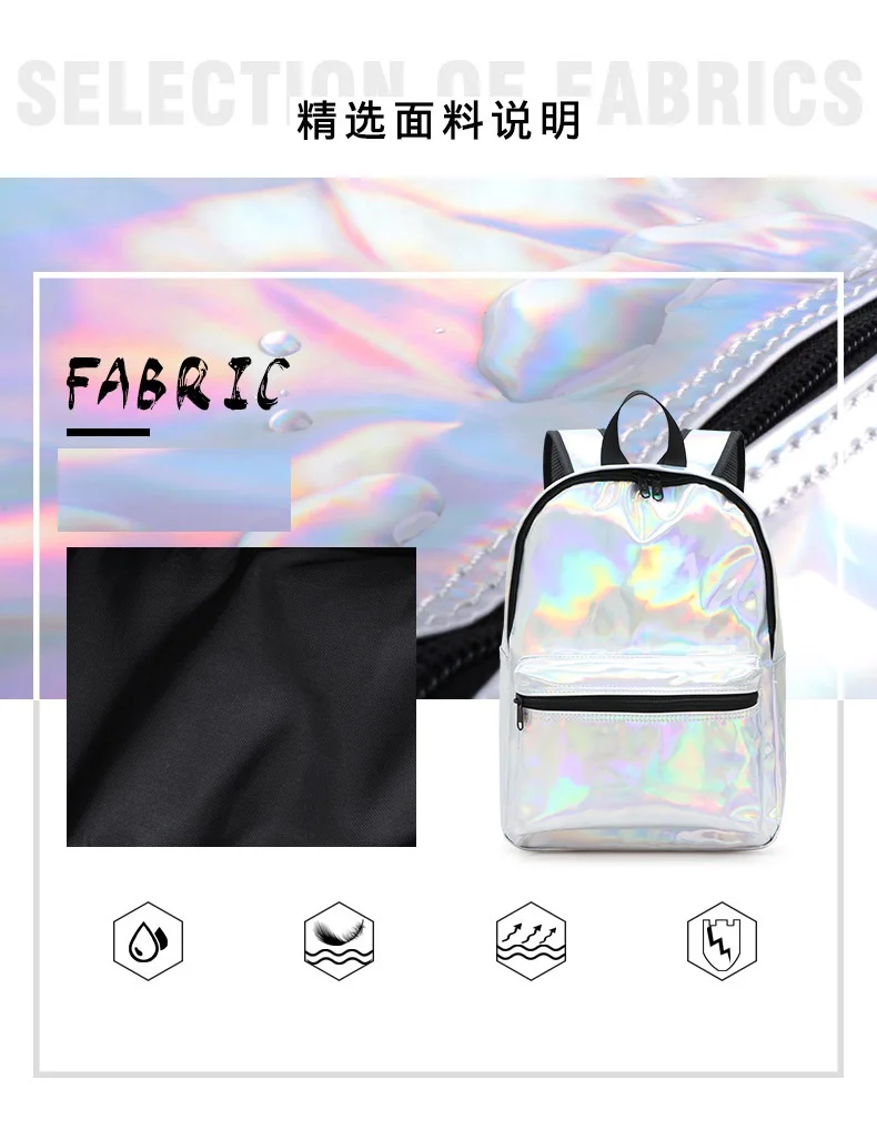 

Fashion PU Backpack PU Laser Backpack Female Leisure Outdoor Custom Small Bag