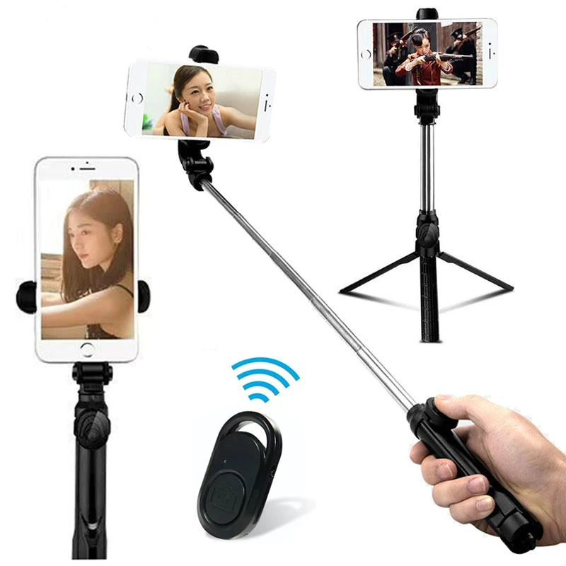 3 In 1 Wireless Bluetooth Selfie Stick Handheld Monopod Shutter Remote Foldable Mini Tripod for IPhone XR 8 X 7 6s Plus Xiaomi