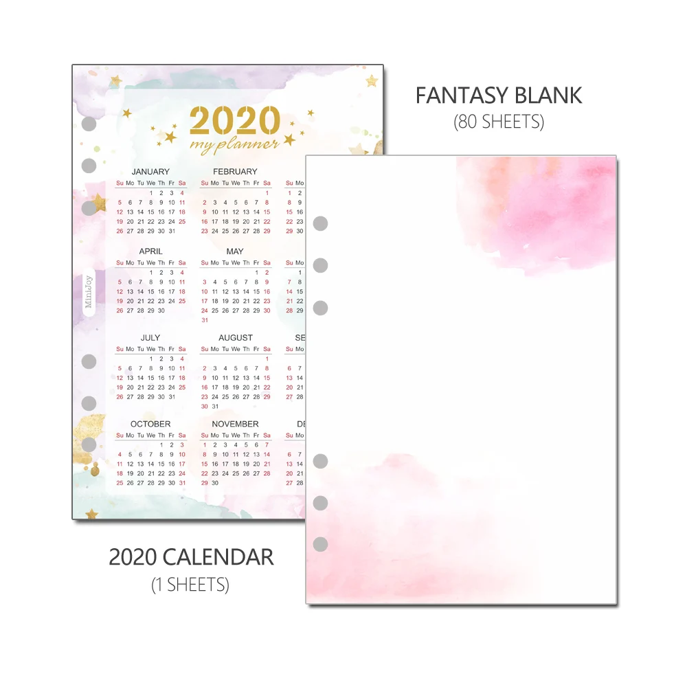 Blank - 80 Sheets MyPretties Фэнтези пустым пополнения документы A5 A6 наполнителя работ для 6 отверстий Binder блокнот-органайзер документы 40 листов для планировщик - Цвет: Blank - 80 Sheets