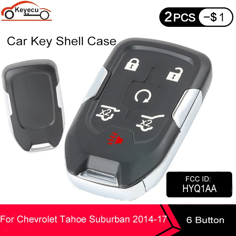 KEYECU запасной умный чехол для ключей с дистанционным управлением 6 кнопок Chevrolet Tahoe