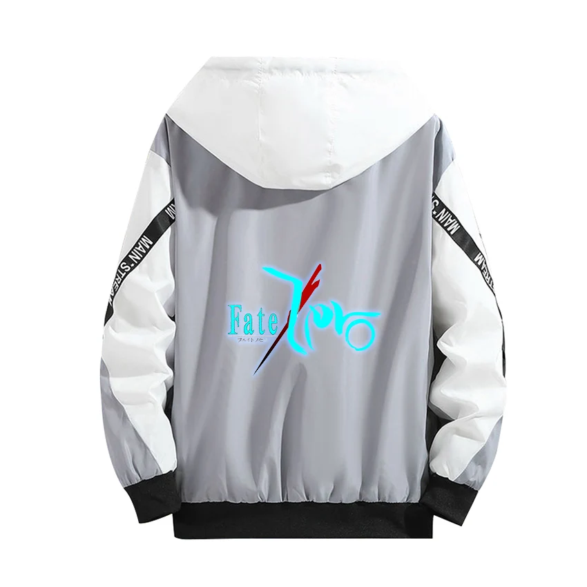 

Summer FGO Fate Zero Cosplay Hoodie Role Gilgamesh Saber Command Spell Luminous Print Zipper Coat Black Red Blue Thin Jacket