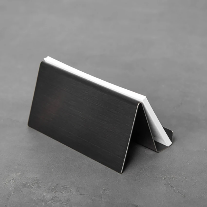 

1Pc Creative Stainless Steel Business Card Holder Display Shelf Multi-purpose Name Card Case Mobile Phone Tablet Holders Stand