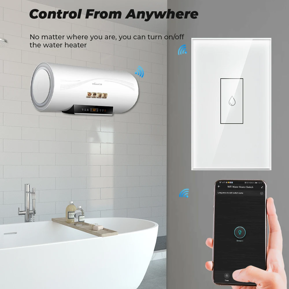 SMATRUL Tuya Wifi смарт-котел переключатель US 4400W 110v 220v сенсорный Управление настенный