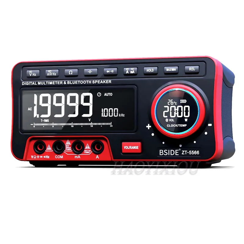 

Mini Desktop Multimeter BSIDE ZT-5566 Dual Screen EBTN 19999 Display Multimetro + Wireless Speaker Voltage Current Cap Hz Tester