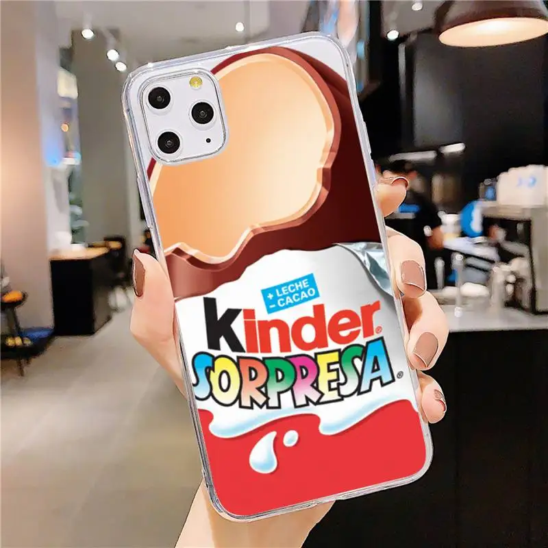 

Kinder joy surprise egg candy chocolate Phone Case Transparent soft For iphone 5s 5c se 6 6s 7 8 11 12 plus mini x xs xr pro max