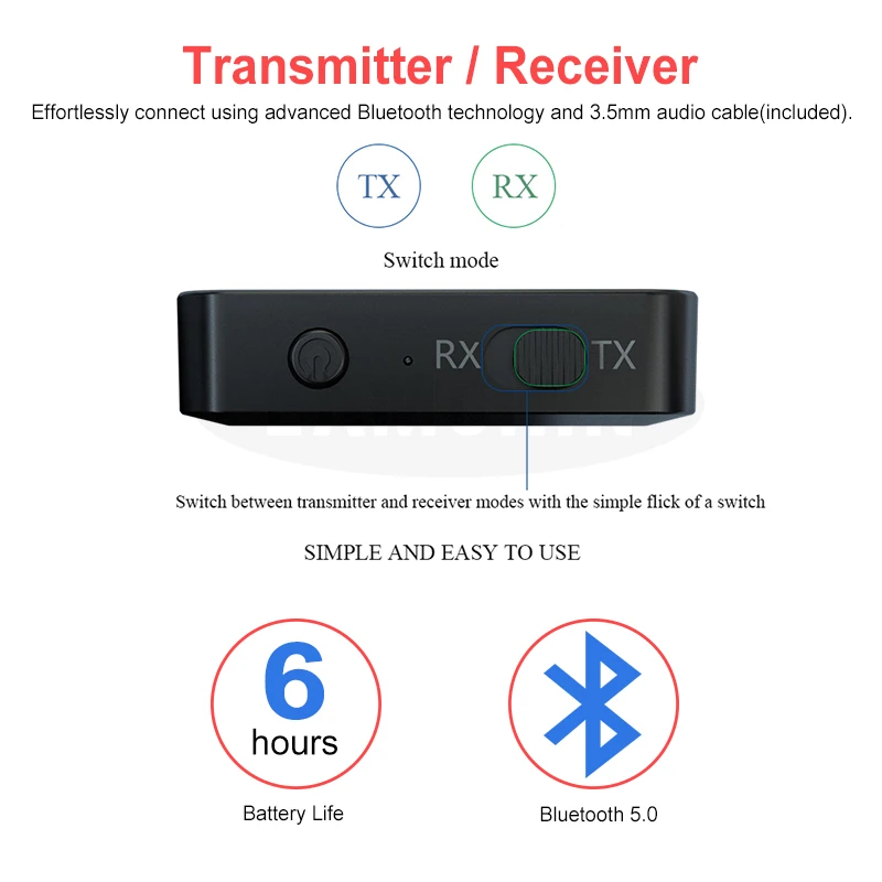 2в1 беспроводной Bluetooth адаптер аудио приемник передатчик RCA 3,5 мм 3,5 AUX разъем стерео Bluetooth 5,0 адаптер для автомобиля ТВ MP3 ПК