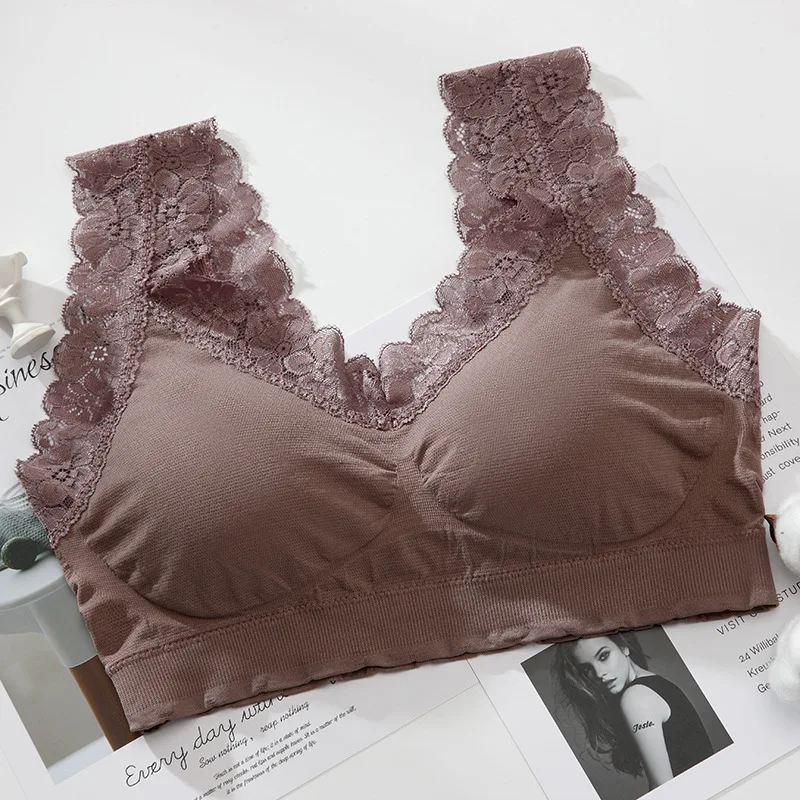 Модный женский дышащий бюстгальтер с эффектом пуш-ап. Кружевной бесшовный