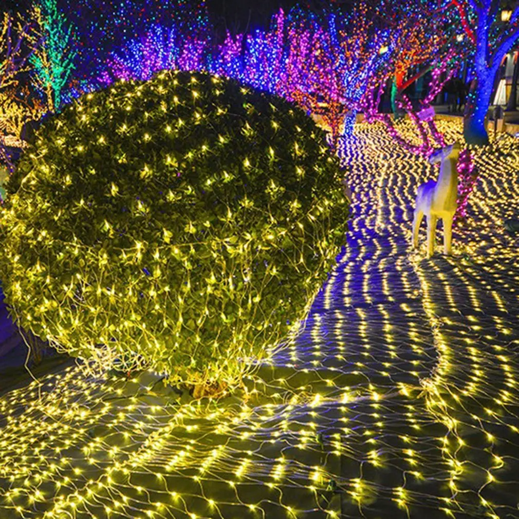 

Светодиодная сетчатая Рождественская гирлянда, 1,5 м, 96/192 светодиодов, 110 В