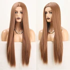 Парик женский, длинный, шелковистый, прямой, светлый, термостойкий