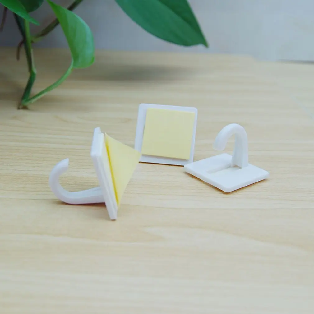 8 шт./компл. белые самоклеющиеся Пластик квадратный крюк небольшой настенное