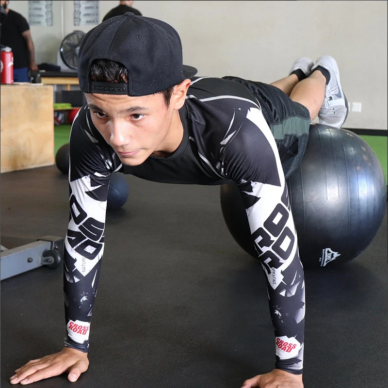 Новые мужские брендовые фитнес с длинным рукавом циклические базовые слои для