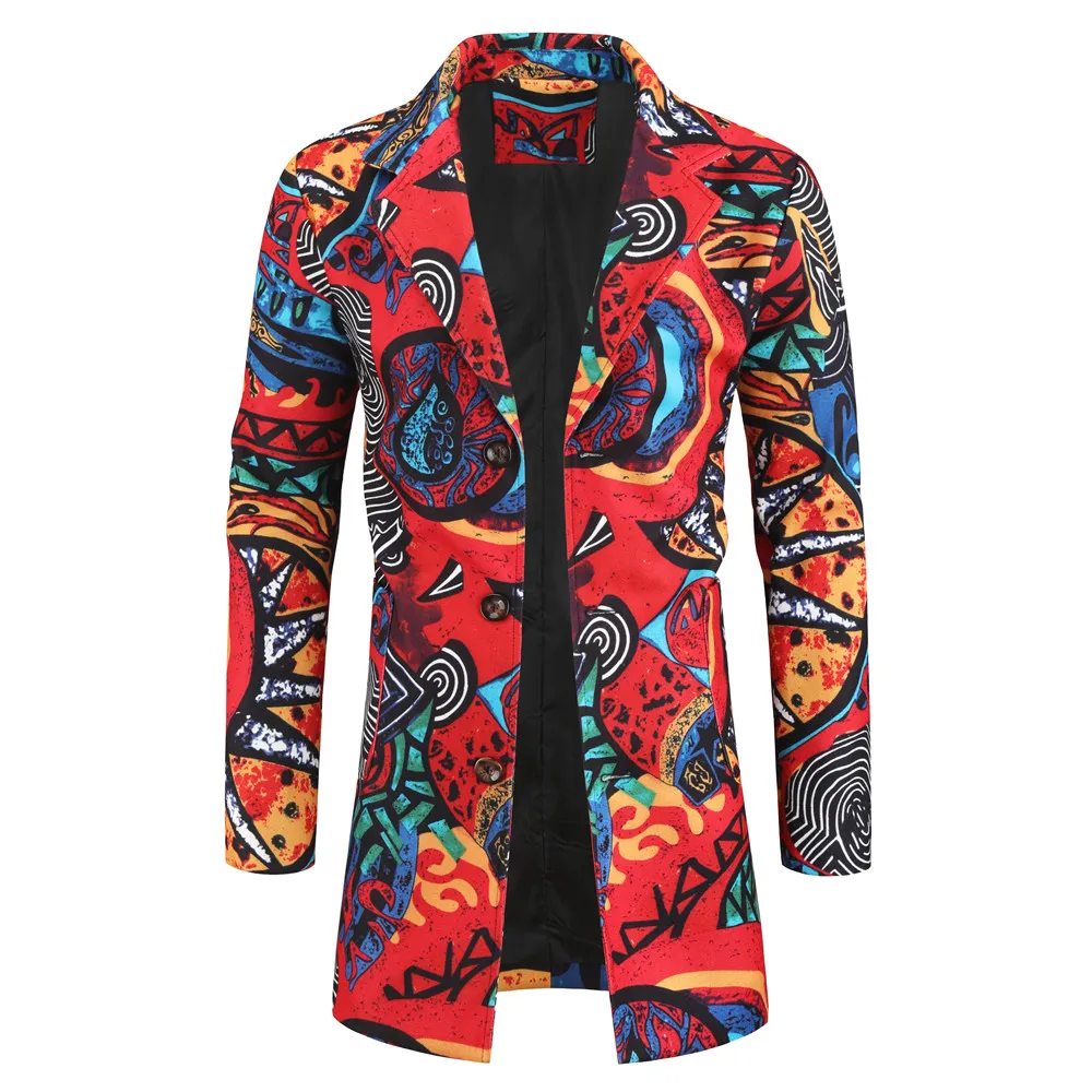 Мужская куртка с принтом американского размера длинный модный блейзер мужская в