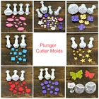 3 шт. мини с украшениями в виде звезды и цветка; Плунжер для сахарной мастики украшения Печенье Резак плесень сахарный выпечка торта Diy аксессуары