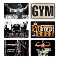 gym sign metal poster plaque metal work out wall decor for man cave gym tin sign decorative plate