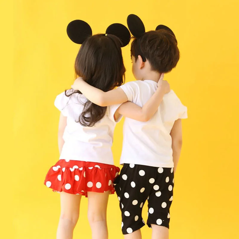 Одежда для маленьких девочек Disney набор Минни одежда мальчиков с Микки Маусом