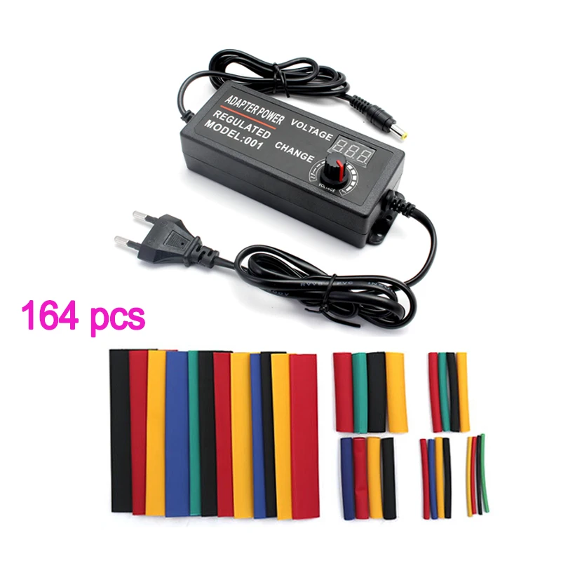 

AC Power Adapter Adjustable Converter 220V TO DC 3V â€“ 12V 5A Heat Shrink Tube Insulation Wire Cable 3V 9V 12V 5A Power Supply