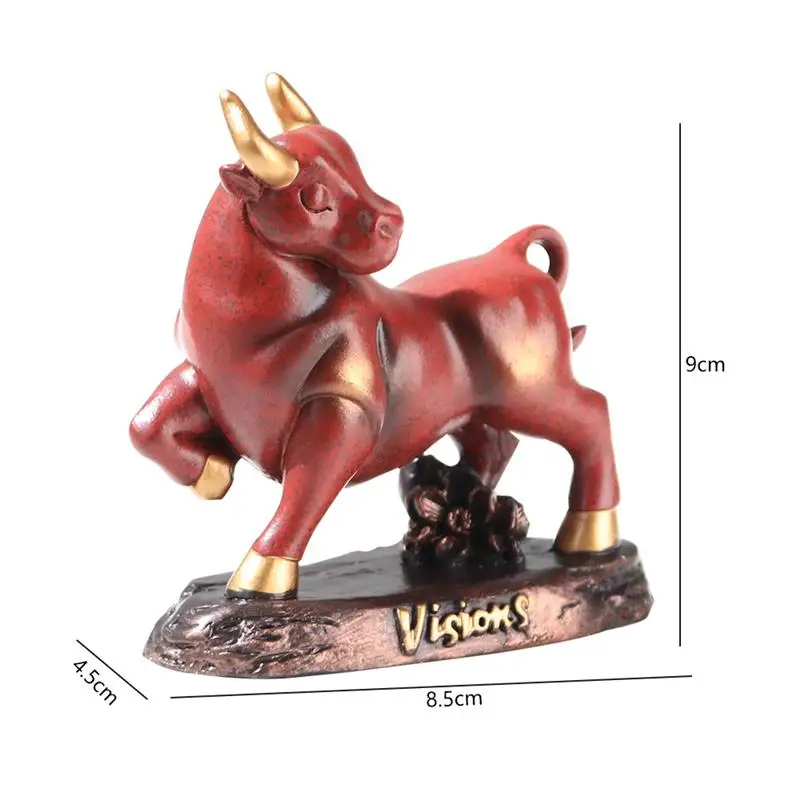 

Resin OX Statue Mini Ornaments Handmade Art Cute Home Desktop Decorations for Office Christmas Decor