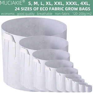MUCIAKIE 24 размеров белый экономического Ткань Уличные цветочные горшки аэрации нетканый горшок корень Управление завод контейнерный мешочек для дома и сада посадки