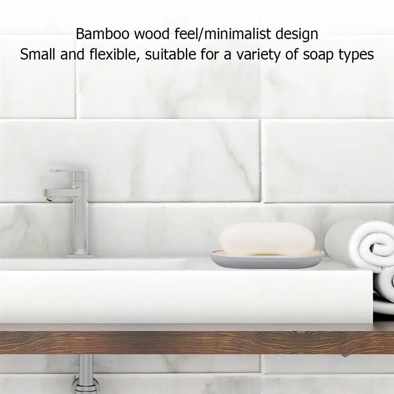 

Bamboo Wood Bathroom Set Toothbrush Holder Soap Dish Trash Can Toilet Brush Container Mouthwash Cup Lotion Bottle