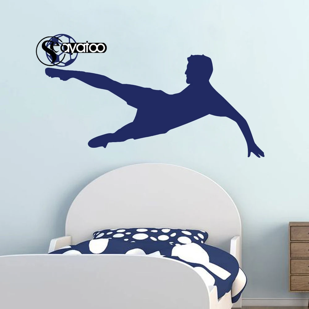 Спортивная виниловая наклейка на стену с изображением футбольного мяча|Наклейки