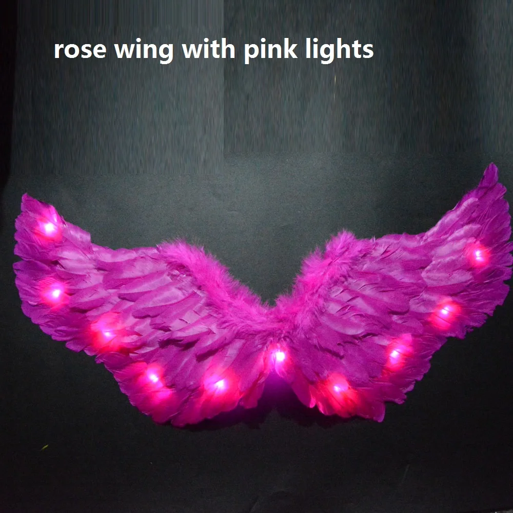 rose wing Женская повязка на голову с крыльями ангела для девочек; юбки-пачки; Светодиодный светильник; подарок на день рождения; карнавальный, Свадебный костюм Purim - Цвет: rose wing